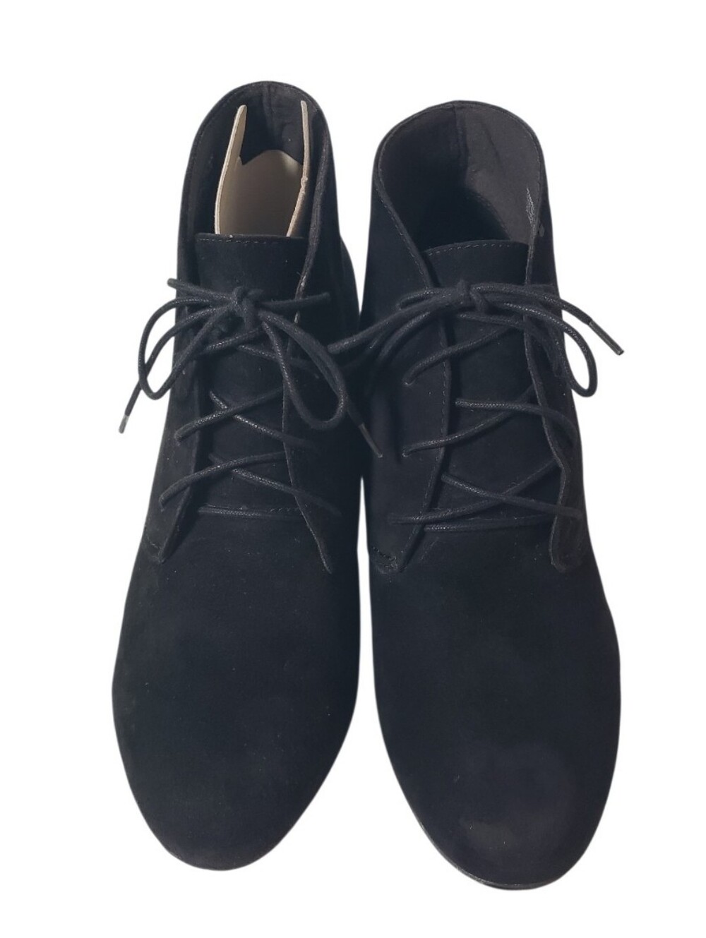 Clarks Crystal Peri Suede Midnight Dressy Wedge Booties 11 Career Fall Office